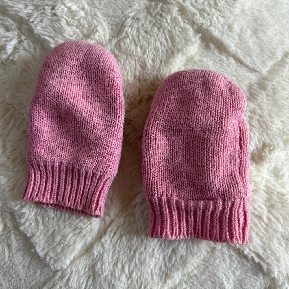 Pink Monkey Knit Gymboree Mittens for Kids